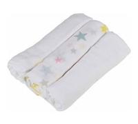 Lot de 3 Langes en Coton "Ciel" 70cm Gris Gris G