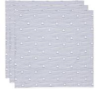 Lot de 3 langes en coton Miffy Stripe Navy (70 x 70 cm)