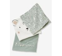 Lot de 3 langes en gaze de coton DANS LES BOIS multicolore TU