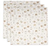 Jollein Langes bébé - Miffy Family Farm - 70 x 70 cm - lot de 3-100% coton - langes bébé - certifiés OEKO-TEX