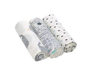 Lot de 3 Langes en Mousseline Baleine - LASSIG