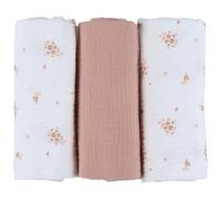Lot de 3 langes en mousseline bio Fleurs d'Antan (70x70 cm)
