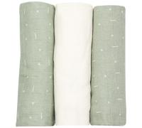 Lot de 3 langes en mousseline Grafic Olive (70 x 70 cm)