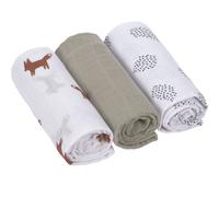 Lot de 3 langes en mousseline Little Forest Renard (60 x 60 cm)