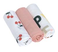 Lot de 3 langes Happy Fruits Cerise (80 x 80 cm)