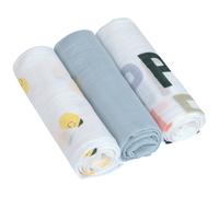 Lot de 3 langes Happy Fruits Citron (80 x 80 cm)