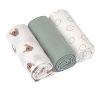 Lot de 3 langes mousseline GOTS Tiny Team Chien (60x60 cm)