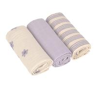 Lot de 3 langes mousseline Tiny Team lilas pastel (60x60 cm)
