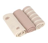 Lot de 3 langes mousseline tiny team taupe (60x60 cm)