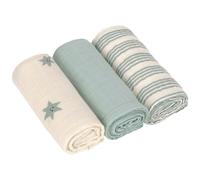 Lot de 3 langes mousseline tiny team vert granit (60x60 cm)