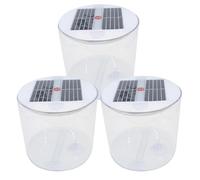 Lot de 3 lanternes de camping solaires gonflables portables avec poignée et valve, étanches, 1 000 mAh, durée vie : 4 à 10 heures, lumières blanches pour pêche, tente, pique-nique, barbecue, é