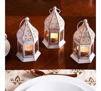 Lot de 3 lanternes décoratives orientales Gadi, Blanc et Transparent