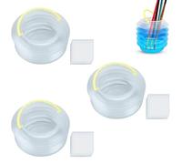 Lot de 3 Lave-pinceaux Pliables, Porte-pinceaux Portables en Plastique réutilisables, Petit Seau de Lavage Pliable pour Peinture à l'aquarelle.(M)