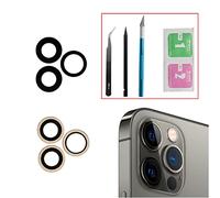 Lot de 3 lentilles de rechange pour appareil photo arrière pour iPhone 12 Pro, avec adhésif pré-installé + kit d'outils de réparation, anti-rayures et étanche (pas pour 12 Pro Max)