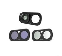 Lot de 3 lentilles magnétiques compactes de 8 cm pour Insta360 pour X4 Luna | Construction en matériau ABS, utilisation quotidienne, prêt pour l'aventure, facile à transporter, finition noire