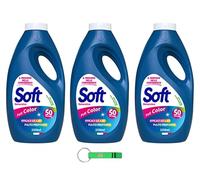 Lot de 3 lessives douces Detersivo Lavatrice Full Color - Lessive liquide - 50 lavages 2250 ml + porte-clés Beni Culinari