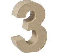 Lot de 3 lettres en carton - 17,5 x 5,5 cm - Pour travaux manuels, peinture, décoration, papier mâché - Marron