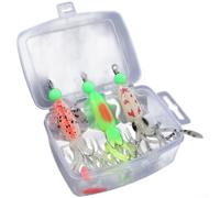 Lot de 3 leurres souples lumineux avec double hameçons imitation calamar réaliste pour une pêche efficace du thon, du mérou, du bar et d'autres poissons prédateurs (A)