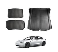 [Lot de 3] LFOTPP pour Tesla Model 3 2024 2025 Tapis de Coffre Avant et Arrière, Model 3 Highland 2024 TPE Ensemble Complet de Tapis de Protection Bord Haut Facile à Plier, Modèle 3 2024 Accessoires