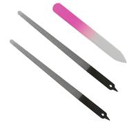 Lot de 3 limes à ongles Diamond Deb, petites et portables en métal pour femme avec gravier double face pointe pointue pour manucure, pédicure