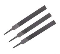 Lot de 3 limes plates de 150 mm, outils de limage en acier à dents moyennes pour le travail des métaux et le ponçage du bois, finition antirouille, sans poignée