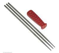 Lot de 3 limes rondes pour chaîne de tronçonneuse 4 mm et poignée