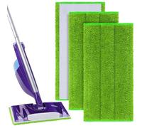 Lot de 3 lingettes de nettoyage réutilisables pour balai Swiffer WetJet - Lingettes de rechange pour balai microfibre lavable Swiff