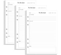 Lot de 3 listes de choses à faire A5 à 6 trous