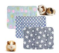 Lot de 3 lits en polaire pour petit animal, chauds et moelleux, tapis de couchage pour chaton, lapin, chinchilla, écureuil, hérisson (taille S : 38 x 28, G)