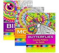 Lot De 3 Livres De Coloriage Pour Adultes, Cahier Coloriage Adulte, Livre De Coloriage A4, Papillon, Hibou, Thème Mandala, Livre
