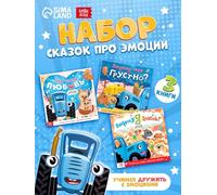 Lot de 3 livres d'histoires russes pour enfants avec tracteur bleu, 22 pages, chacun à couverture souple, pour apprendre les sentiments et les émotions à travers des histoires amusantes