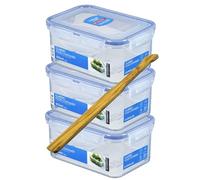 Lot de 3 Lock & Lock - Boîte hermétique hpl811 à rectangulaire 151 x 108 x 69 mm - 600 ml Boîte Hermétique Boîte alimentaire boîte de conservation Transparent