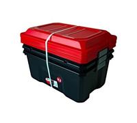 Coffres de rangement robustes Sundis avec couvercles 40l noir/rouge 3 pièces