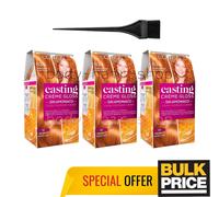 Lot de 3 L'Oréal Casting Creme Gloss 834 Golden Caramel Natural Shine Hair Color