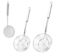 Lot de 3 louches à mousse en acier inoxydable - En forme de toile d'araignée - Écumoire de qualité supérieure - Cuillère en acier inoxydable et cuillère - Pour cuisine, rôti, cuisine, filtres (14/16
