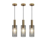 Lot de 3 luminaires suspendus industriels modernes, lampe suspendue cylindrique vintage en maille, luminaire de plafond de grange de ferme noir/blanc pour îlot de cuisine, chambre à coucher, salle à