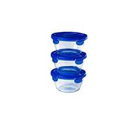 Pyrex Lunch Box Cook & Go – Verre rond, couvercle hermétique – 0,7 L (lot de 3)