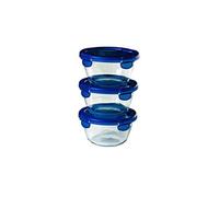 Pyrex Lunch Box Cook & Go – Verre rond, couvercle hermétique – 0,7 L (lot de 3)