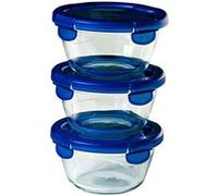 Pyrex Lunch Box Cook & Go – Verre rond, couvercle hermétique – 0,7 L (lot de 3)
