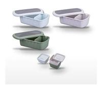 Lot de 3 lunchbox 1L avec 3 boîtes à sauce Fackelmann Storage Vert|Bleu|Beige