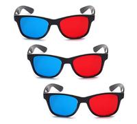 Lot de 3 lunettes 3D universelles rouges et bleues avec cadre vidéo dimensionnel pour jeux de films 3D, lunettes de vue 3D, design simple et léger, téléviseurs et vidéos