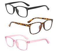 Lot de 3 Lunettes Anti Lumiere Bleue Femme et Homme, Fausses Lunettes de Vue Anti-fatigue, Lunette Ecran Bleu Sans Correction, Lunette Bleu Occultant Lumiere Blue Light Glasses pour Lecture, Bureau