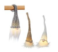 Lot de 3 lutins de Noël à LED - Décoration de Noël à suspendre