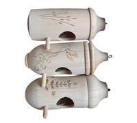 Lot de 3 maisons en bois naturel pour colibri parfaites pour la décoration de jardin et les petits habitats d'oiseaux ruraux