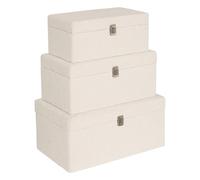 Lot de 3 Malles de Rangement Bouclette "Carlie" 54cm Blanc