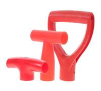 Lot de 3 Manches de Pelle en Plastique Rouge, Poignée | Remplacement pour Poignée Cassée, Installation sur Manche en Bois, Forme T et Usage Jardinage
