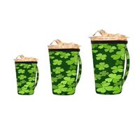Lot de 3 manchons de tasse à café réutilisables en néoprène pour boissons chaudes et froides en forme de trèfle de la Saint-Patrick