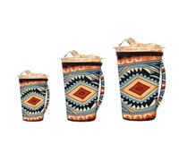 Lot de 3 manchons de tasse à café réutilisables en néoprène - Style ethnique bohème - Durable - Pour boissons chaudes et froides