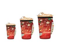 Lot de 3 manchons isothermes réutilisables en néoprène pour tasse à café, motif bonhomme de neige, joyeux Noël, Nouvel An, vacances, durable pour boissons chaudes et froides