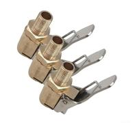 Lot de 3 mandrins de gonflage en laiton pour extension de valve de pneu pour voiture et moto avec poignée de verrouillage et support à clip